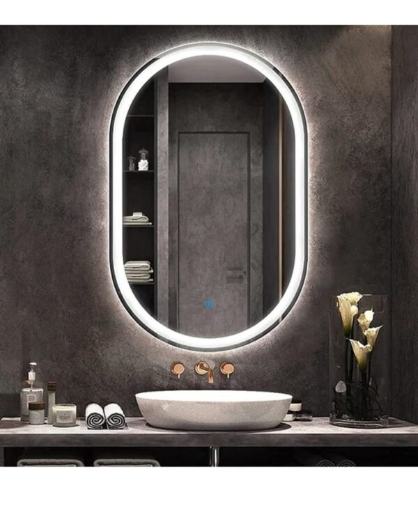 Capsule Shaped LED Mirror with Tripple Light | 5-Years Warranty - Image 2