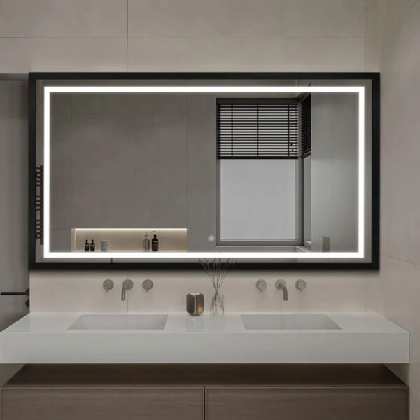 Rectangle LED Mirror with Aluminum Frame - Image 3