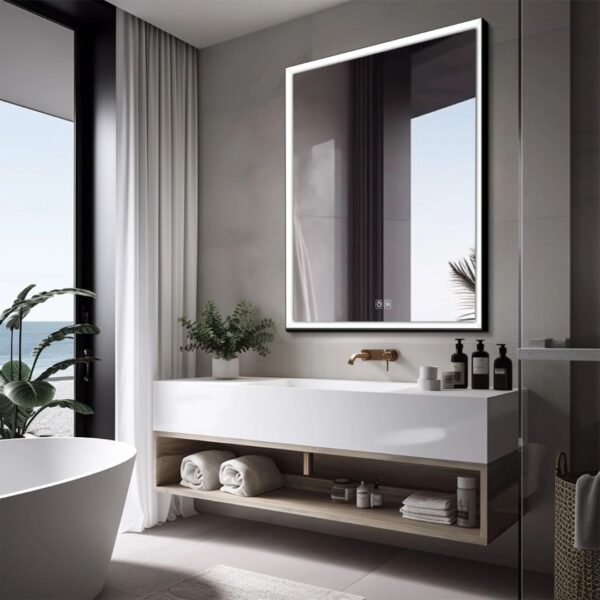 Square LED Mirror with Aluminum Frame - Image 5