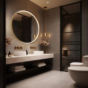 Round LED Mirror with Aluminum Frame