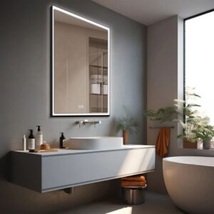 Square LED Mirror with Aluminum Frame