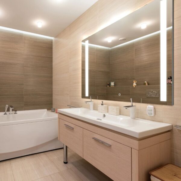 Custom LED Mirror with Frosted Panel - Image 3