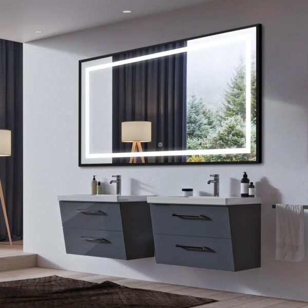 Rectangle LED Mirror with Aluminum Frame - Image 2