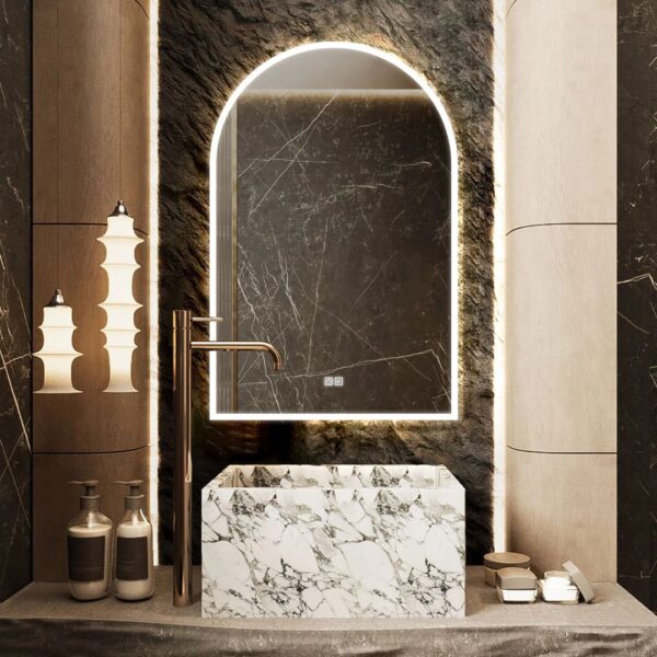 Custom LED Mirror with Frosted Panel - Image 3