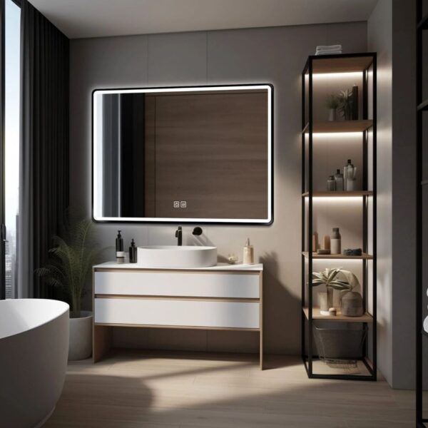 Custom LED Mirror with Aluminum Frame - Image 2
