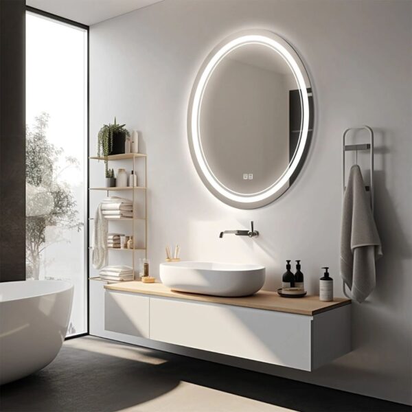 Oval Custom LED Mirror with Backlight - Image 3