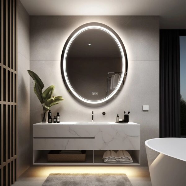 Oval Custom LED Mirror with Backlight - Image 2